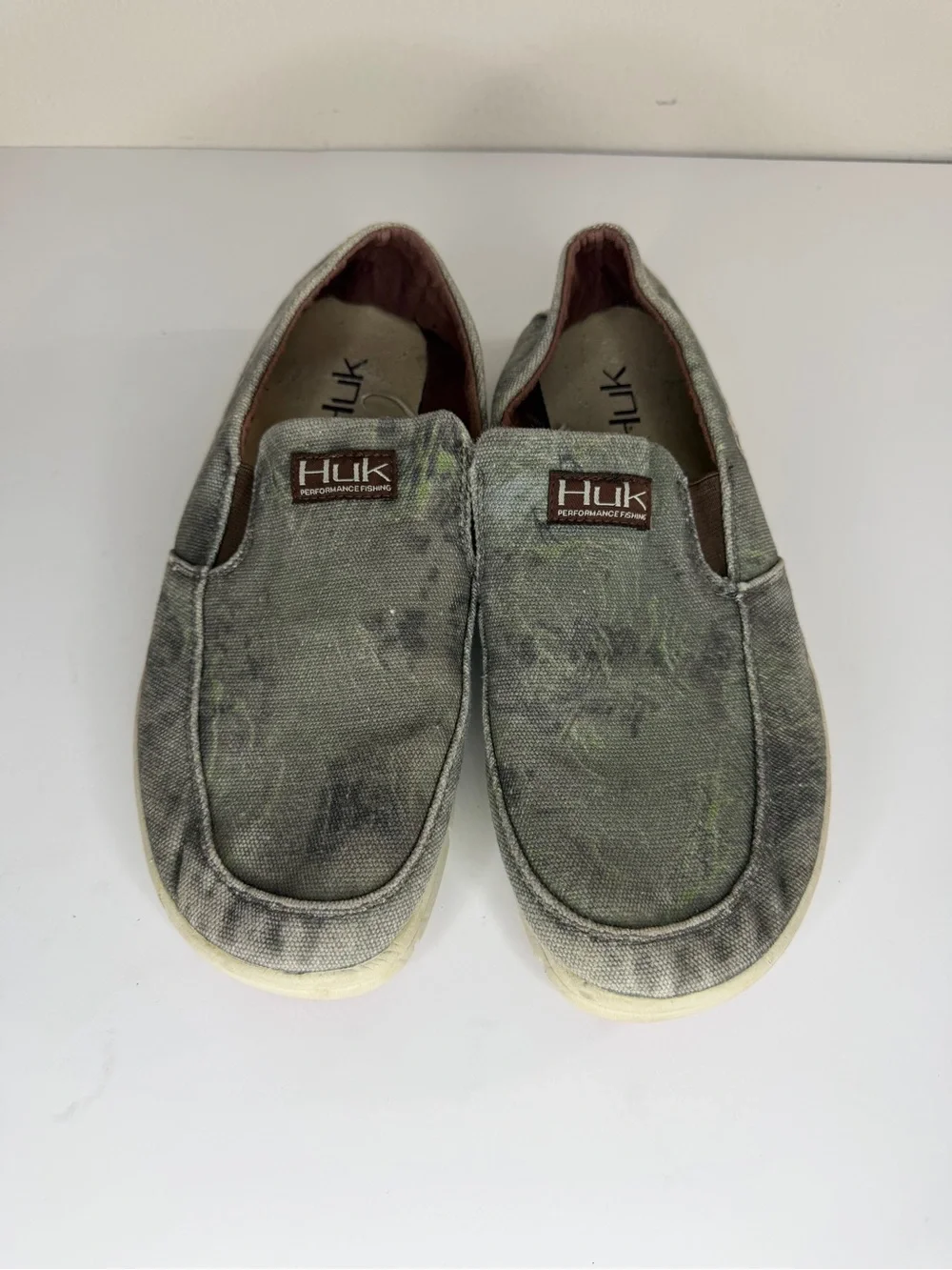 HUK Performance Brewster Slip-on Deck Shoes Fishing Grey Mens Size 44 US 10